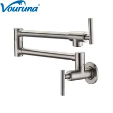 VOURUNA горшок Наполнитель кран кухня один холодный кран только настенное крепление двойной качели суставов дизайн матовый никель