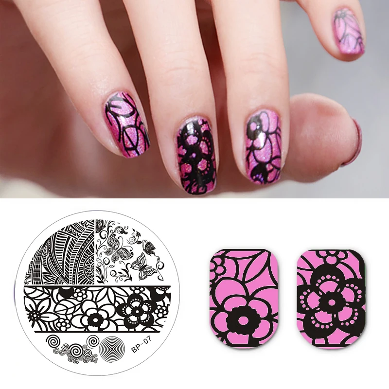 BORN PRETTY Butterfly Design Color Nail Stamp Plate Image Art Stamping Manicure Template Pattern Printing Stencil Tool BP07 | Красота и