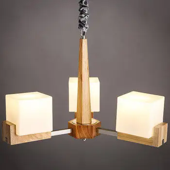 

3/5/8 Heads Romantic Wooden Dining Room Pendant Lamp Japanese Restaurant Bar Decro Hanging Lights Glass Led Light Free Shipping