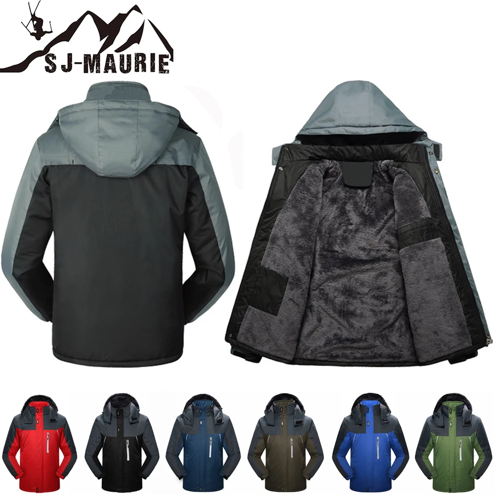 Sj-maurie traje de esquí para hombre chaquetas de esquí a prueba de viento invierno cálido deporte al aire libre senderismo esquí snowboard hombre escalada abrigos M-6XL