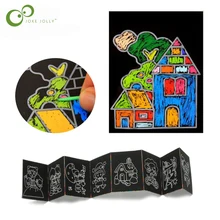 1 упаковка, 8 листов, живопись, детский набор для рисования, скретч-бумага, цветная Волшебная скретч-бумага для живописи с палочкой для рисования YYY WYQ