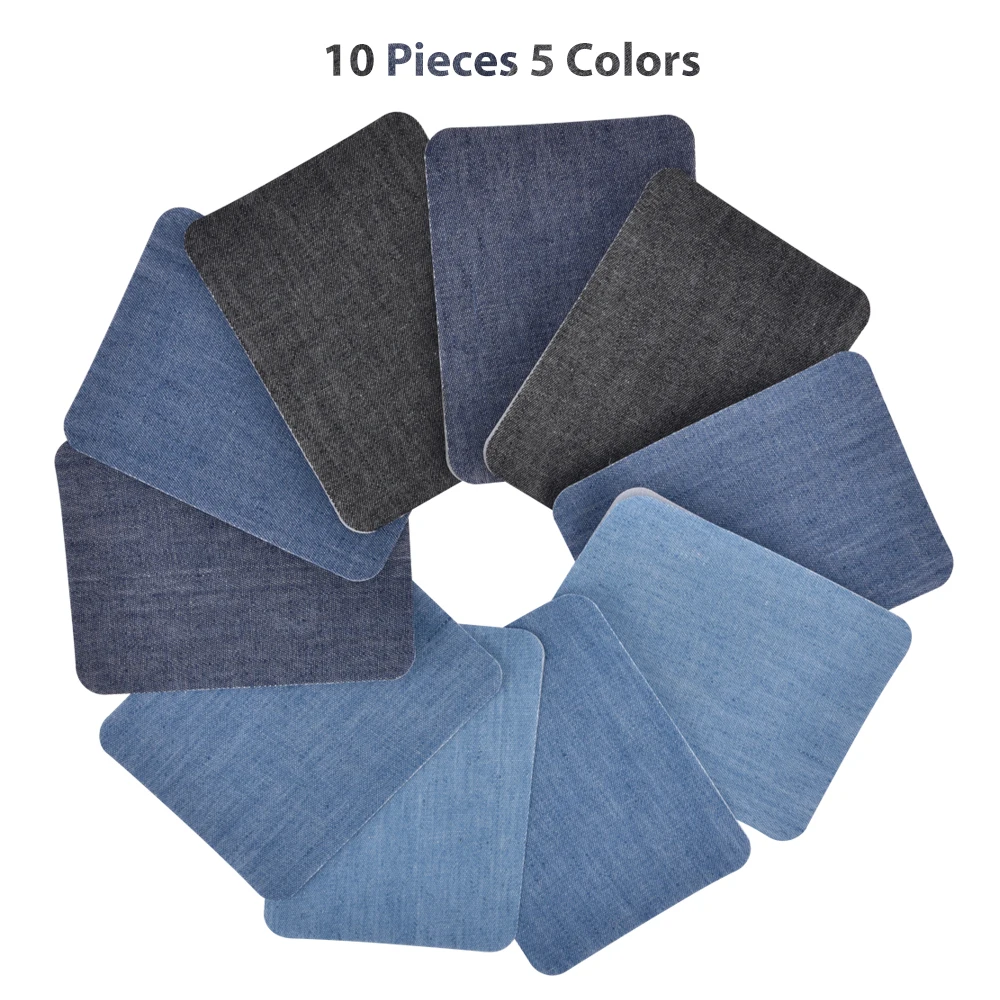

10Pcs Patchwork IronOn Denim Jean Jacket Hole Repair Sticker for Pants Jacket Hole Apparel Fabric DIY Sewing Accessories