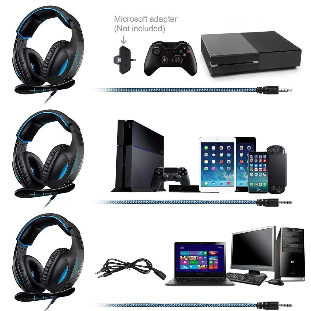 Бренд SADES SA816 Проводные игровые 3 5 наушники с микрофоном гарнитура для PS4 ПК