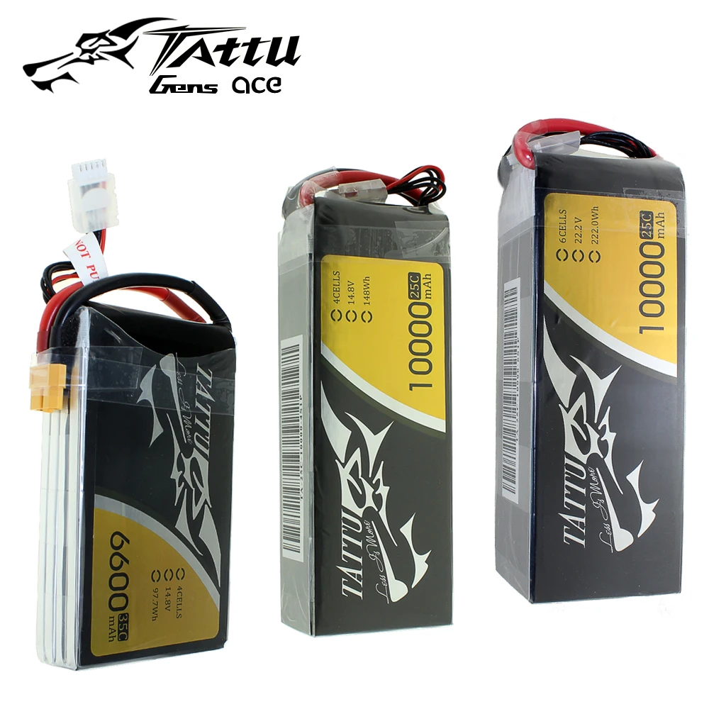 Аккумулятор TATTU LiPo 4S 6S 35C 25C 6600mAh 10000mAh 12000mah 16000mAh Plus 15C 25C 22,2 V LithiumRC