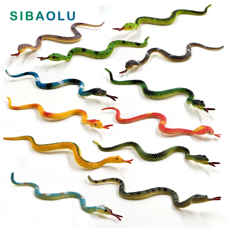 

12pcs Simulation mini snake figurine Reptile Animal model home decor miniature fairy garden decoration accessories modern statue