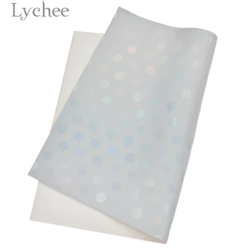 Lychee Life 1 шт. A4 горошек голографическая ПУ кожа ткань высокого качества Синтетическая Кожа DIY материал для сумки ремни - Цвет: 1