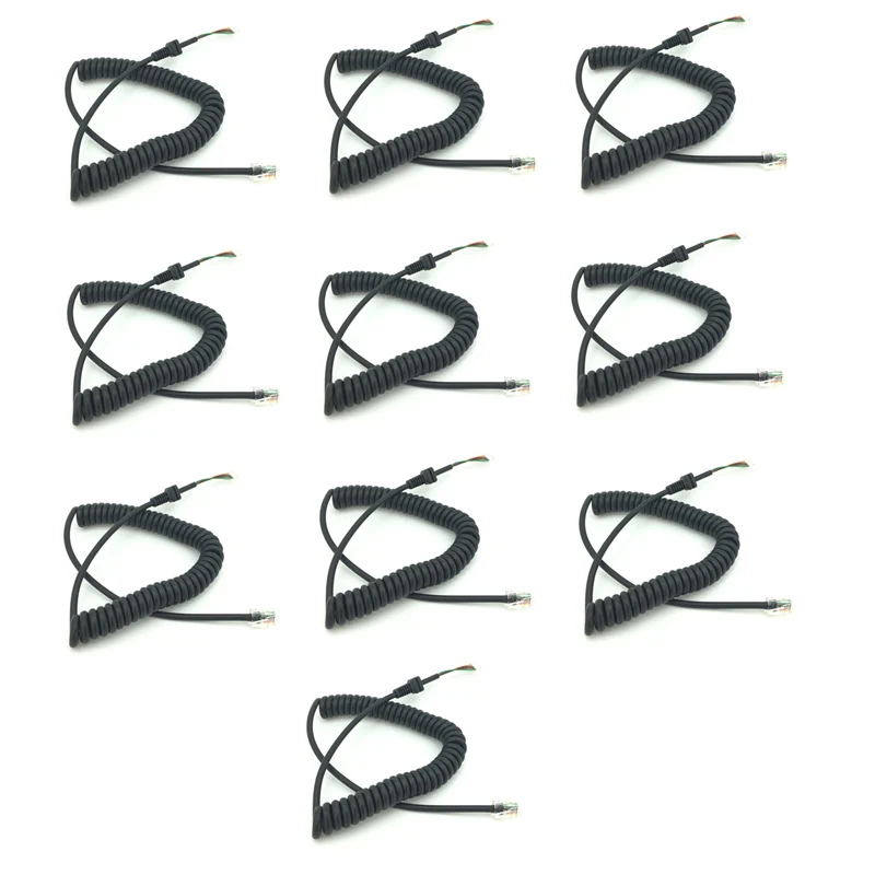 

Lot 10PCS Replace Speaker PTT Mic 6 pin Plug Cord Cable for Yaesu MH-48A6J FT-100D FT-2800 FT-7800 FT-8800 FT-8900 Mobile Radio