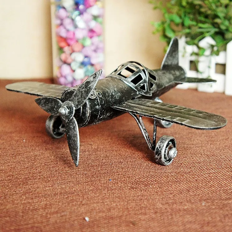 World War II Special offer Retro style Crafts ornaments Iron metal airplane model Gift desk decoration vintage home decor