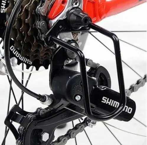 Черный велосипедный задний переключатель, вешалка с цепью, защитная крышка для горного велосипеда, защита для передачи, железная рама