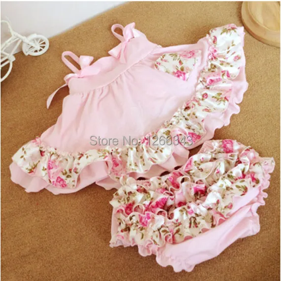 Pink Floral Baby Bloomer Set ,Cotton Baby Top and bloomer set,Pink Cute
