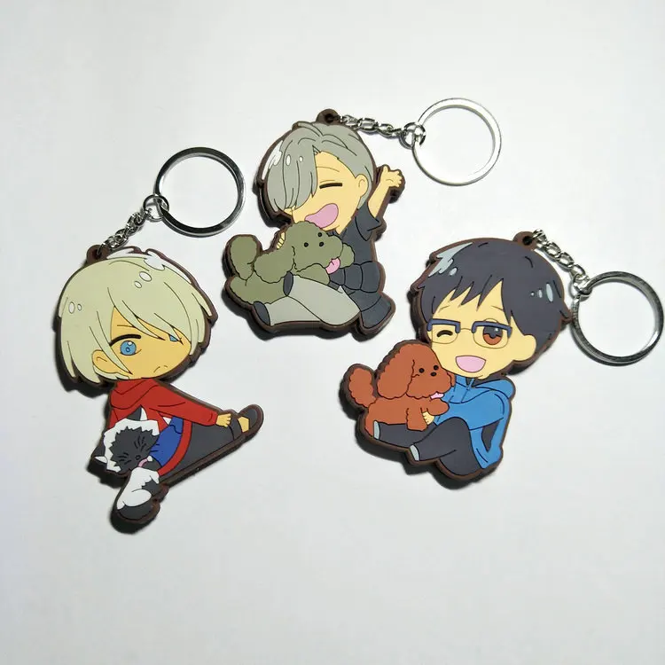 Брелок из ПВХ с мультяшным принтом yuri on ice Очаровательные Подвески аксессуары для