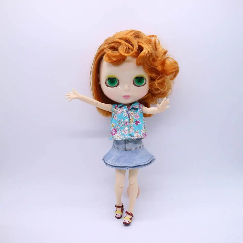 Цельная кукла без одежды Blyth кукла фабрика подходит для DIY для девочек 1206 - Цвет: doll and clothes