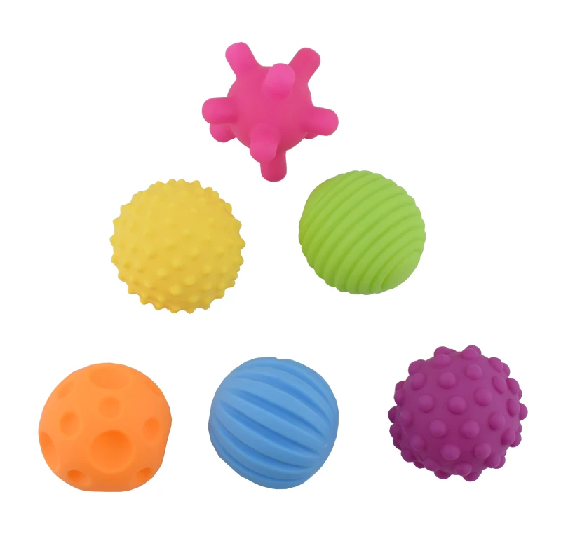 

Textured Multi Ball Set Baby Toys Super Soft Develop Baby's Tactile Senses Toy Educational Early Rattle Activity Toys bath ball