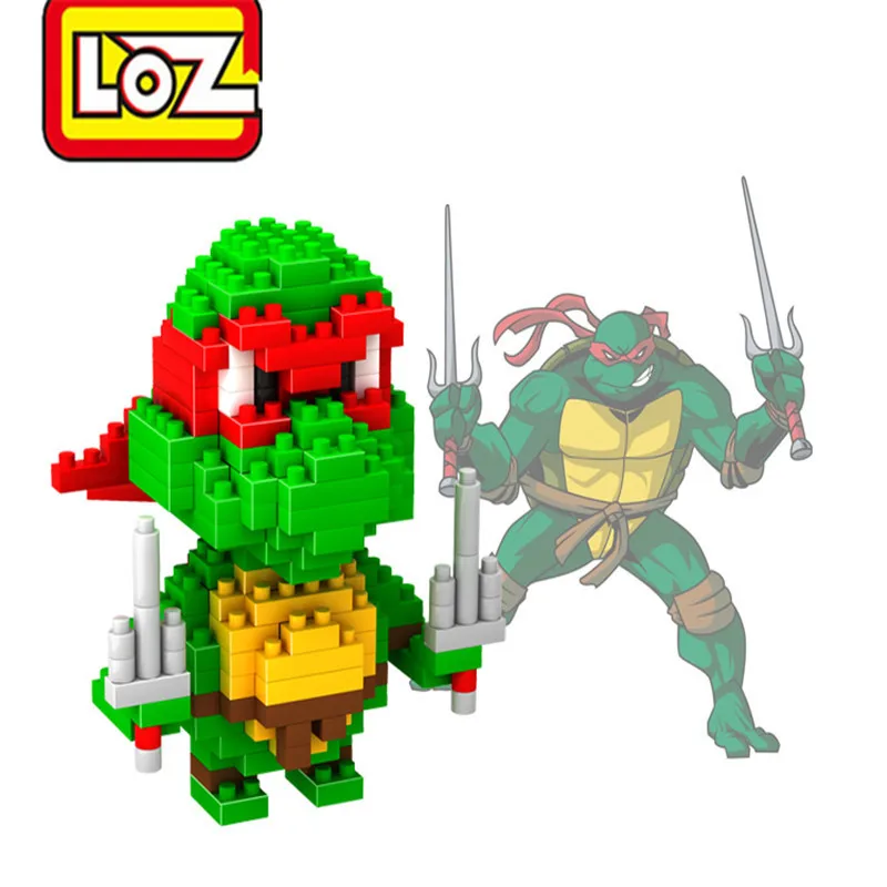 

Mini Nano Block LOZ 3D Model Anime Cute Turtles Kawaii Action Figure Diy Diamomd Educational Building Blocks Toys For Kids 9148