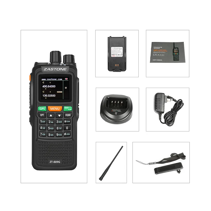 ZASTONE 889G gps SOS рация 10 Вт 3000mAh VHF радио 134-174Mhz UHF 400-520Mhz 999CH радио приемопередатчик портативный telsiz