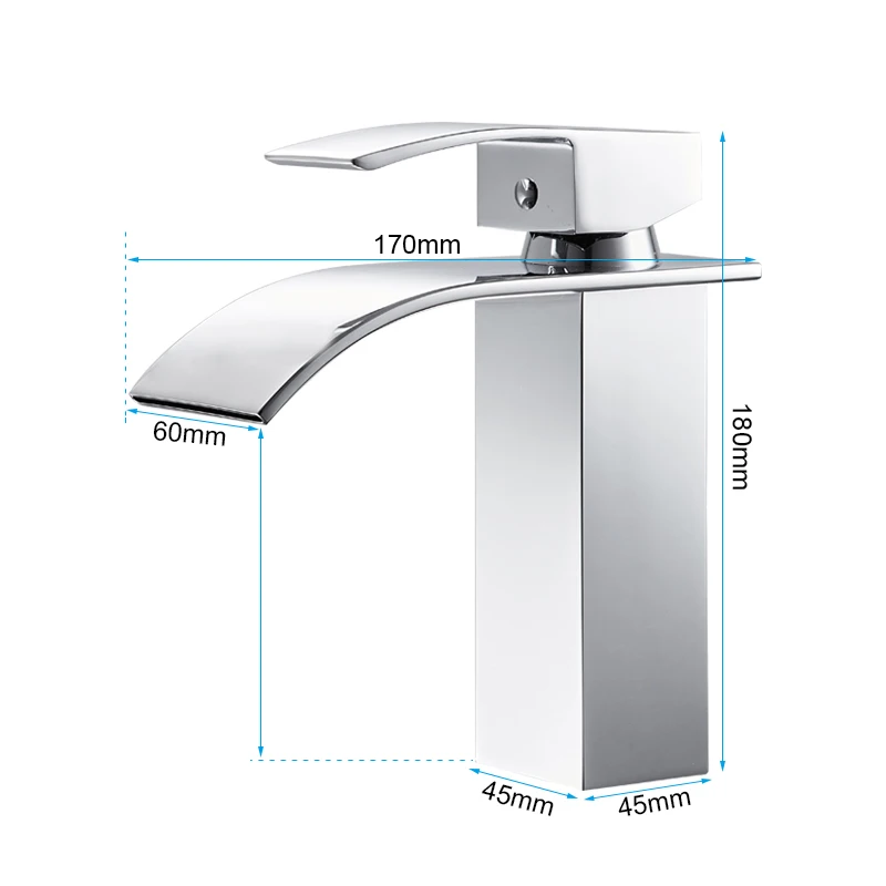 ROVATE Bathroom Basin Faucet Waterfall Deck