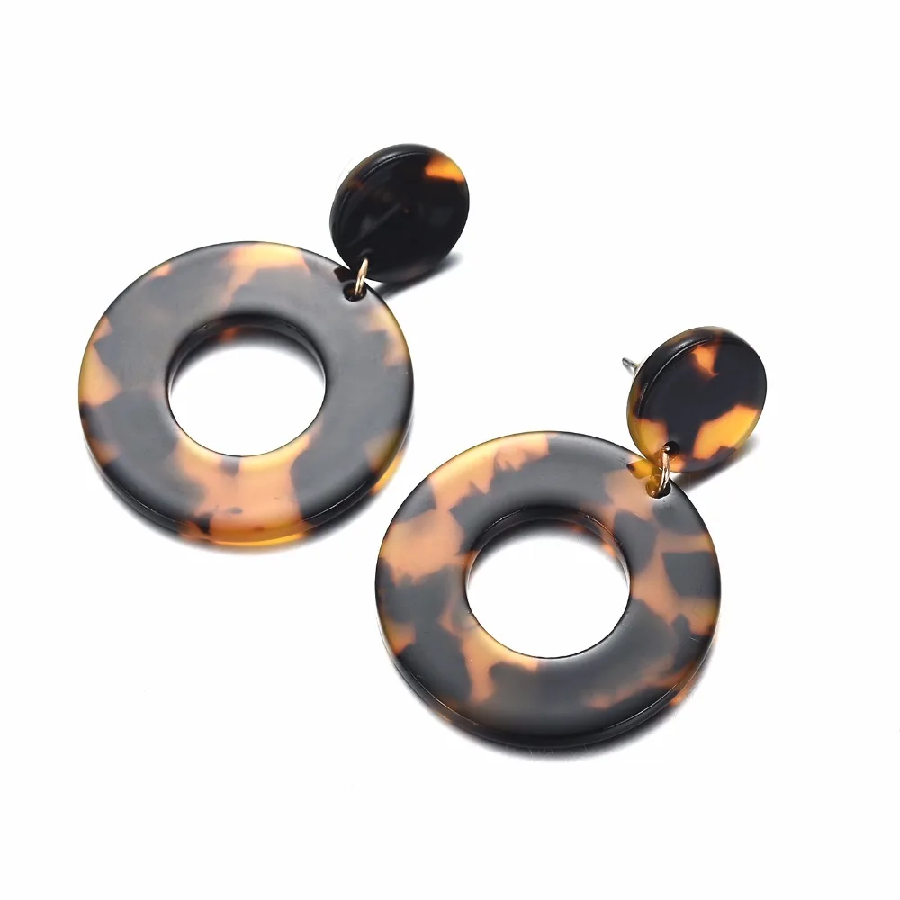Pendientes De Resina Acrílica De Leopardo Ovalados De Estilo Pendientes De Resina Acrílica De Leopardo Ovalados De Estilo