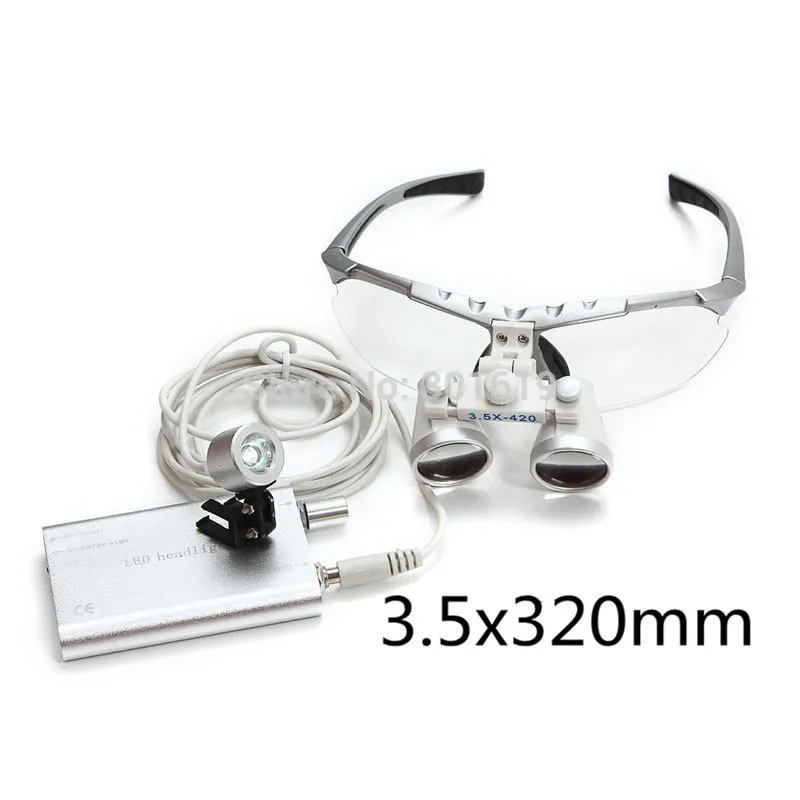 

Wholesale Free shipping New 3.5X320 magnifier Dentist Dental Surgical Binocular Loupes Optical and Portable LED Head Light Lamp