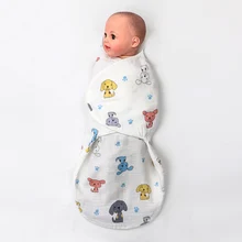 Спальный мешок для новорожденных, двойной слой, пеленка, пеленка на молнии, милый спальный мешок для весны и лета M09