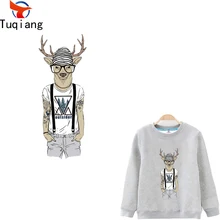 

Mr. Deer wearing a Suspenders trousers patch T-shirt Dresses Sweater thermal transfer patches for clothing 27.5*10.5CM
