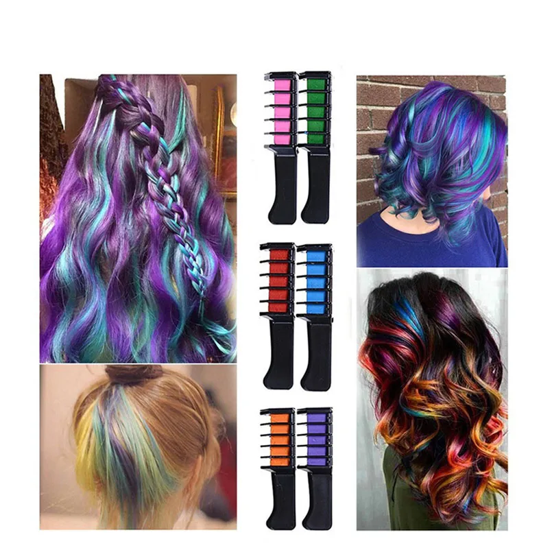 1pcs 6 Colors One Time Mini Hair Color Comb Fashion Design Crayons Hair Color Mascara Dye Temporary Hair Multi-Color Hair Care 1pcs 6 Colors One Time Mini Hair Color Comb Fashion Design Crayons Hair Color Mascara Dye Temporary Hair Multi-Color Hair Care