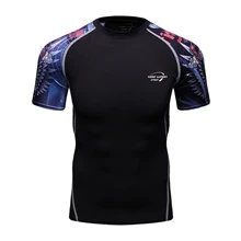 Rashgard Для мужчин с Бег Фитнес сжатия Бодибилдинг пот быстро высыхающая рубашка с коротким рукавом Футболки для женщин