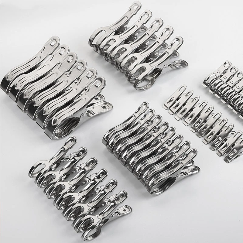 1 Set Stainless Steel Clothes Peg Windproof Multi function Laundry Drying Hanger Metal Clamps