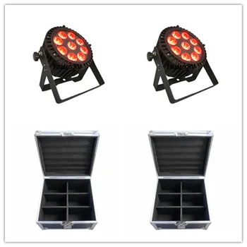 

12 pcs with flightcase fabrique par led 9*12w 4in1 RGBW mini led flat thin par Uplighters outdoor led par christmas lights