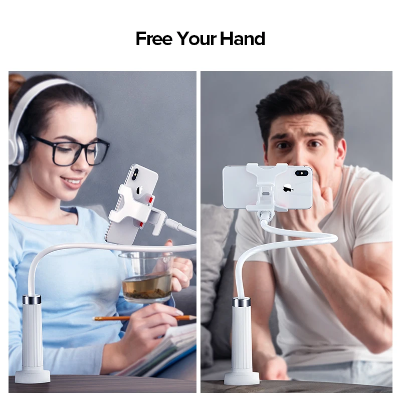 Ugreen Phone Holder Arm Lazy Mobile Phone Goosneck Stand Holder for iPhone 8/X Flexible Bed Desk Ta