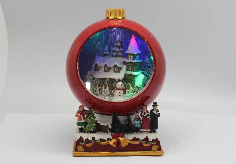 9"H Musical Blow Snow Led Lighted Merry Christmas Snow Globe Tabletop Decoration on Aliexpress