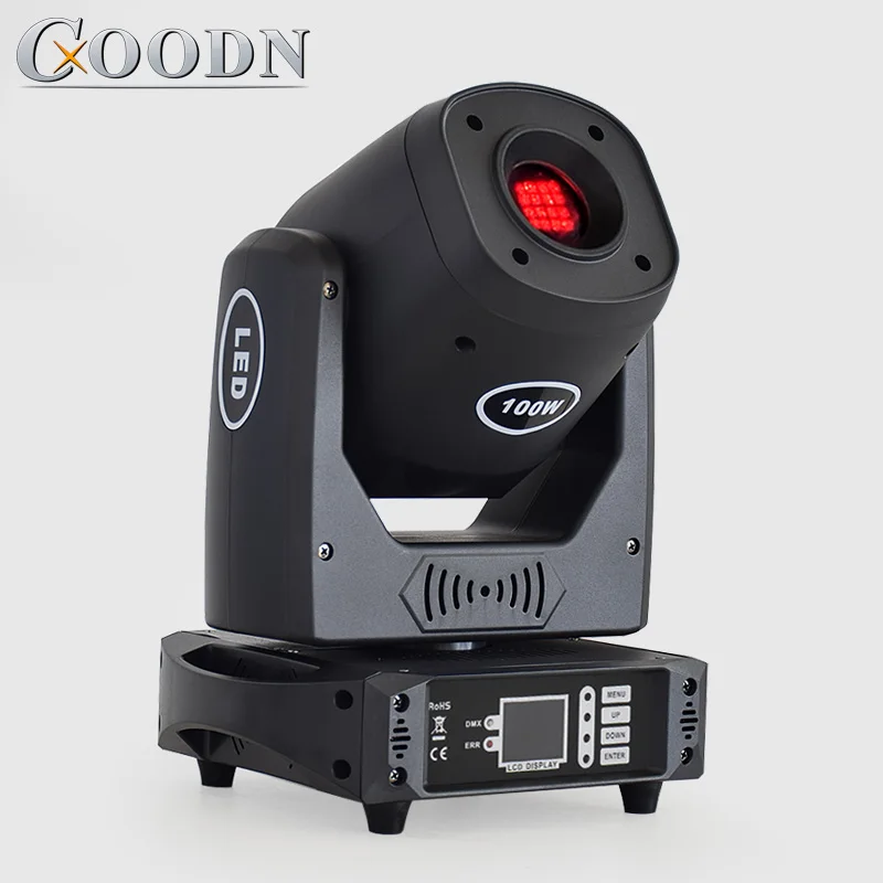 

100W LED Spot Moving Head Light Stage Lighting with 3 Facet Prism Clear Rotation GOBO for DJ Club Party