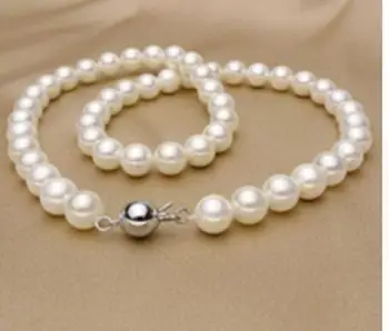 

Women Gift Freshwater Jewelry Natural 8-9mm White South Sea Shell Pearl NecklaceGenuine Selling Huge