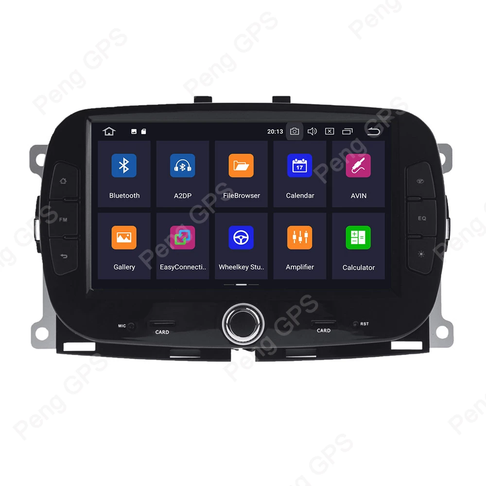 Perfect 0cta Core Android 9.0 Car CD DVD Player for FIAT 500 2015+ GPS Navigation 1024X600 Double Din Radio Multimedia 7 Inch Headunit 5