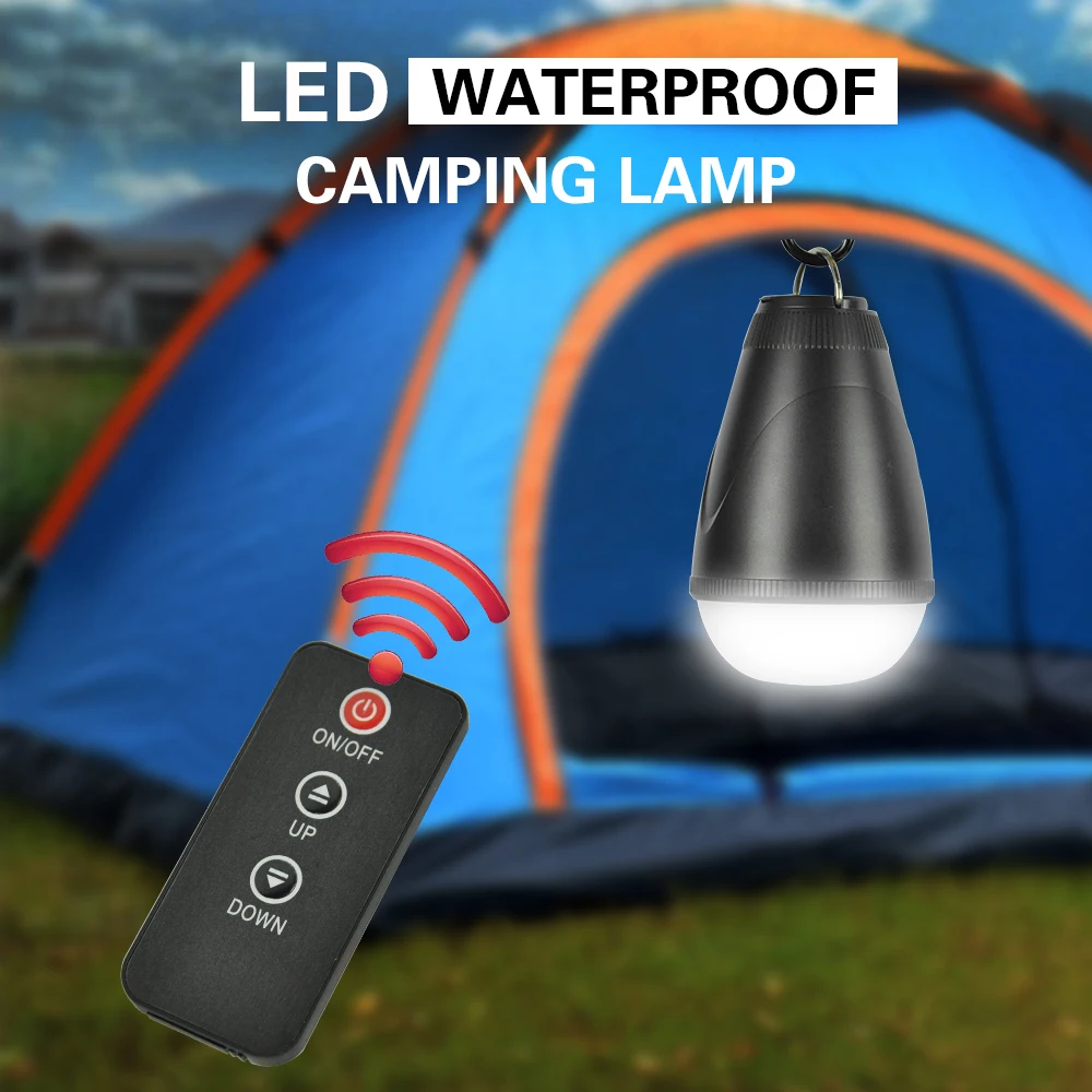 

BORUIT 3 Modes Portable LED Lantern Remote Control Rechargeable Lamp Outdoor Camping Waterproof Tent Light
