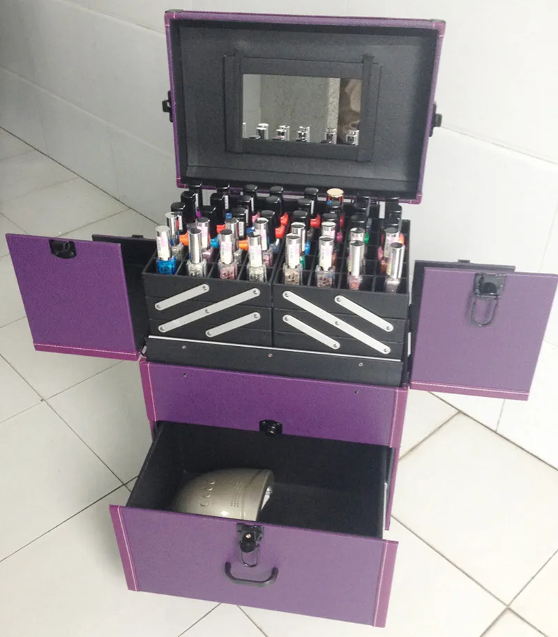 Professional makeup trolley case bags large capacity multilayer multi purpose cosmetic bag travel suitcase box beauty toolbox