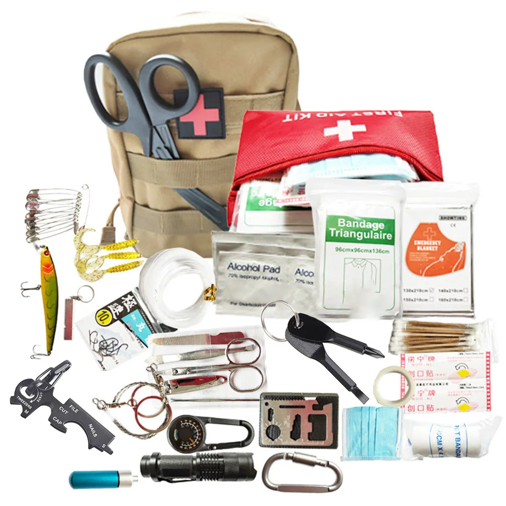 

Camping 26 in 1 survival kit Set Outdoor Camping Travel Multifunction First aid SOS EDC Emergency Tactics survival kit military