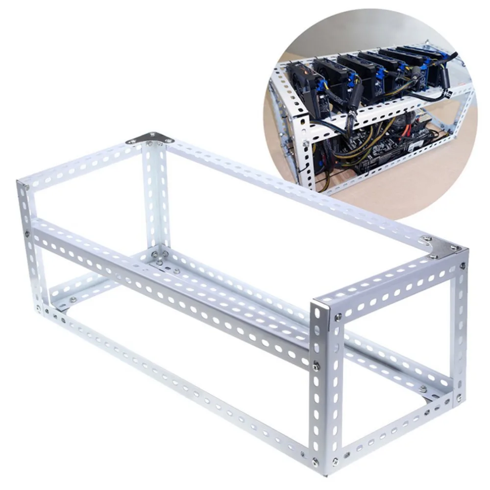

Durable DIY Installing Aluminum Steel 6 GPU Mining Miner Rig Case Open Air Frame Suitable for ETH BTC Ethereum