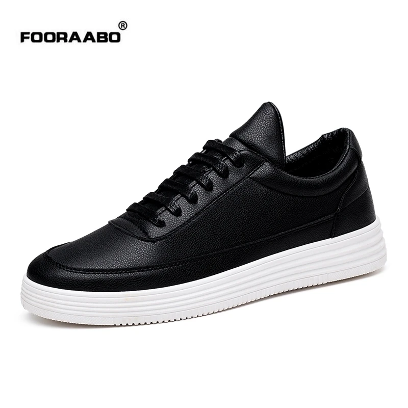Meilleur Fooraabo De Luxe Marque Hommes Chaussures En Cuir Casual Noir Chaussures Hommes Krasovki Printemps Automne Dentelle Up Hommes Tenis Espadrilles De Mode