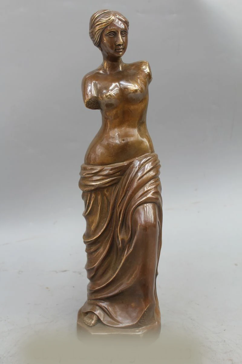 

DS 14" Western Bronze Copper West Belle Statue Art Sunder Arms Sculpture Set