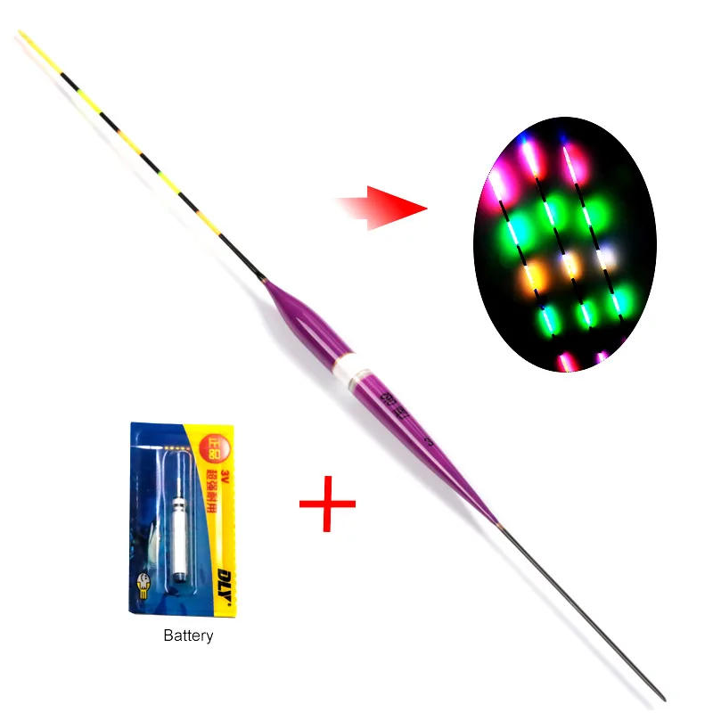 Светодиодный Электронный поплавок с батареей ночной поплавок пробкового дерева ночного видения электрические поплавок рыболовные снасти светящиеся поплавок