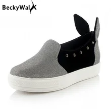 Новинка; лоферы с рисунком; женская обувь; повседневная обувь с заклепками и заячьими ушками; женская обувь принцессы для девочек; женская обувь на плоской подошве; большие размеры 34-43; WSH2251