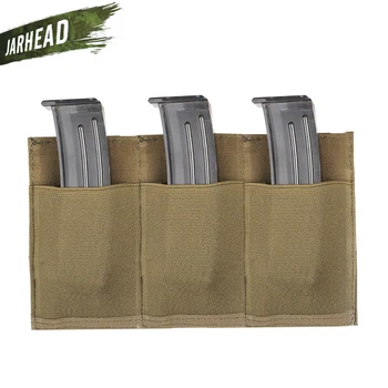 

Portable Outdoor Hunting MOLLE Quick Release Triple M4 Magazine Pistol Pouch Bag Elastic Nylon Flashlight Radio Holder Bag