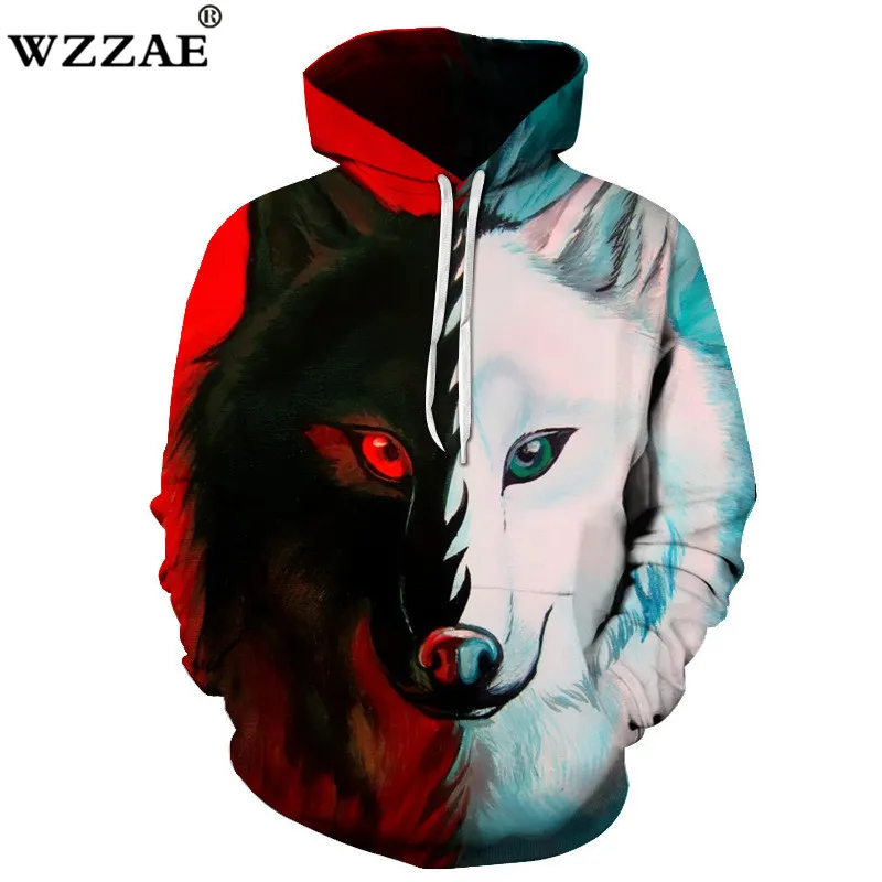 Ice fire wolf hoodie Clearance