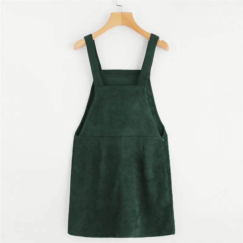 Fashion dress Autumn 2018 beach dress Women Ladies Winter Warm Pockets Sleeveless Shirt Mini Strap Dress robe femme O22#N (10)