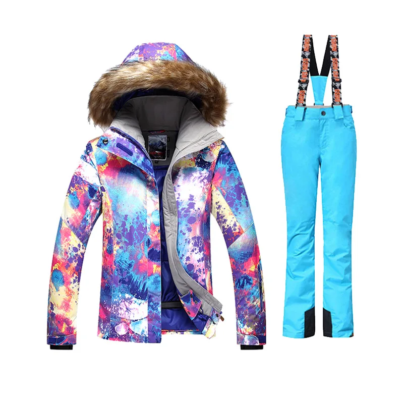 Ski Suit Women Ski Jacket Pants Waterproof Snowboard Sets Winter