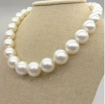 

Hot sale new Style >>>>> HUGE 17" 18MM ROUND WHITE SOUTHSEA SHELL PEARL NECKLACE