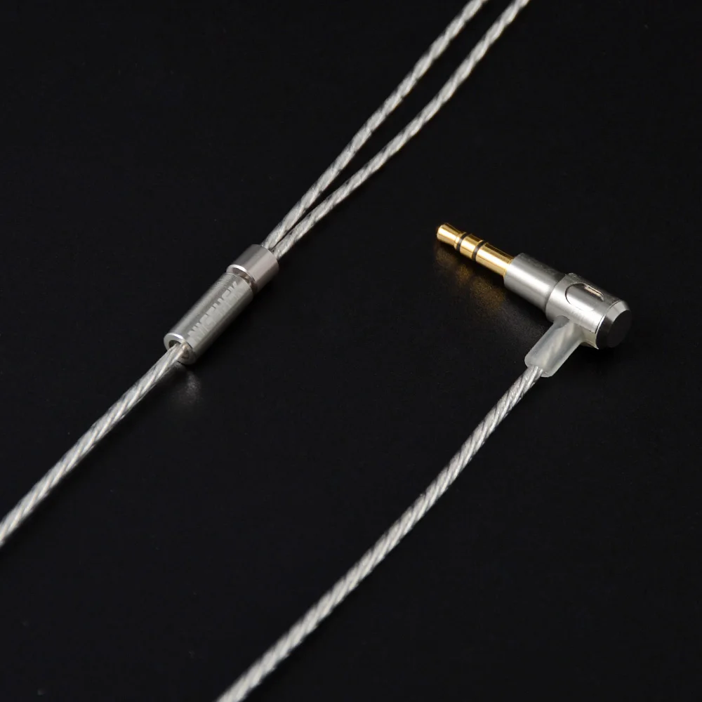 NICEHCK 3,5 мм MMCX кабель высокого качества L гнущийся штекер покрытый Серебристые наушники для обновления использования для SE535 SE846 DT600 DT500 ушной крючок