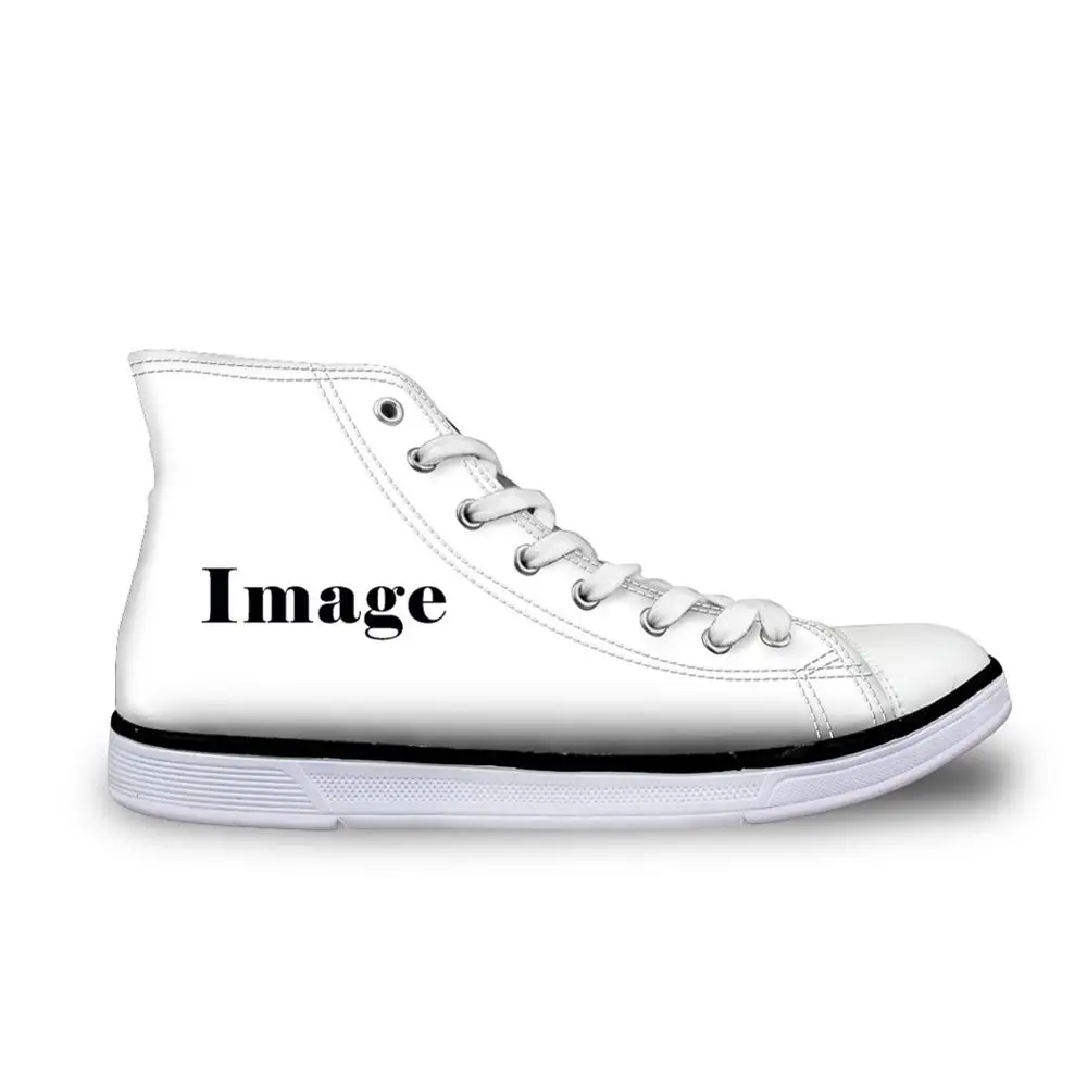 Мужская парусиновая обувь высокие кроссовки Вулканизированная обувь Человек Весна Осень модные белые красные на шнуровке на заказ мальчик ComfortFlat - Цвет: customized-AK