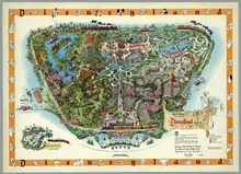 United States Disneyland Hand-Drawn Map Retro Matte Kraft Paper Poster Wall Stickers Paintings Pictorial Home Decor 30X42 CM