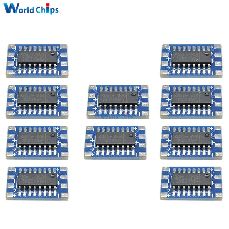 10 шт. последовательный порт мини RS232 к ttl конвертер адаптер Модуль платы MAX3232 115200bps
